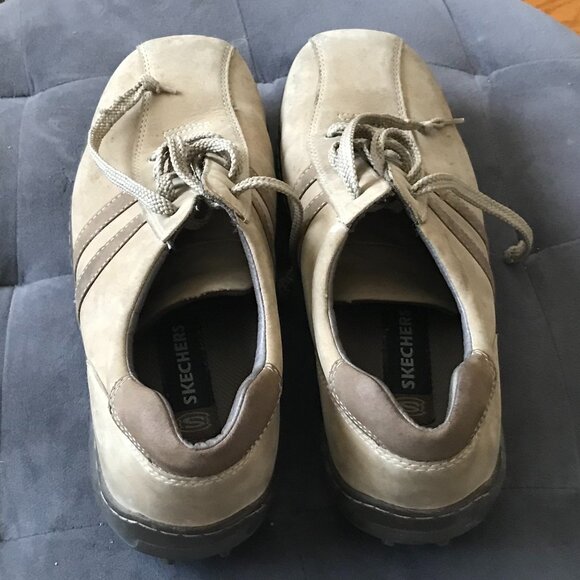 Skechers Vintage Running Shoes Sneakers Men's Sz 10.5 Brown Suede & Leather - Picture 2 of 9